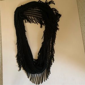 Madden Girl OS Black crochet infinity scarf